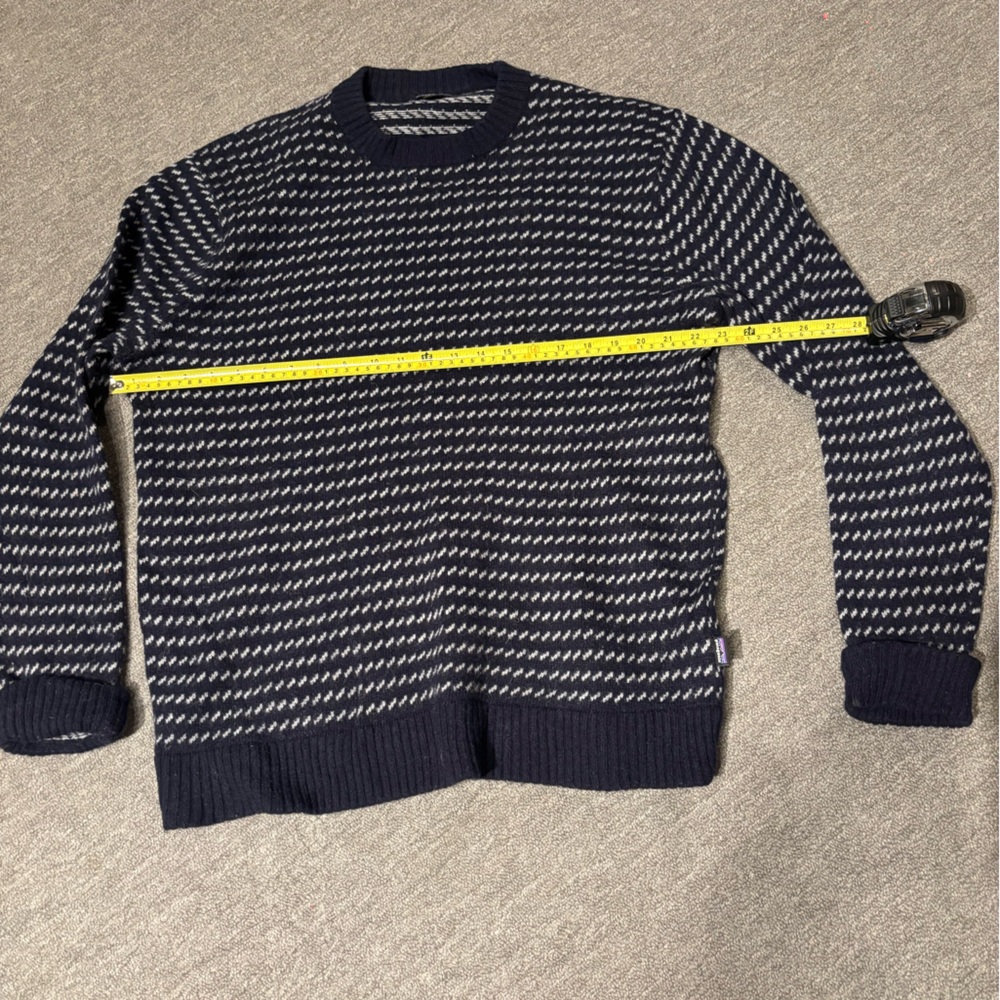 Patagonia Blue and White Crewneck Sweater WOOL